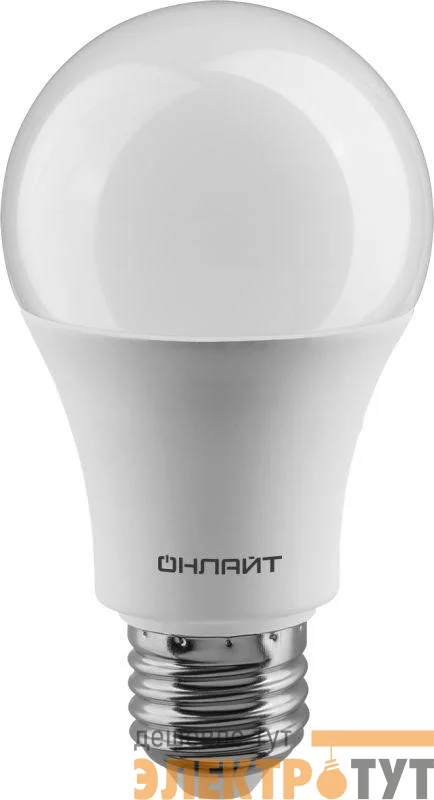 Лампа светодиодная 61 150 OLL-A60-15-230-4K-E27 15Вт грушевидная 4000К нейтр. бел. E27 1500лм 176-264В ОНЛАЙТ 61150