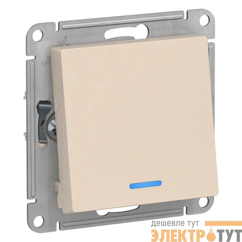 Переключатель проходной 1-кл. СП AtlasDesign 10А IP20 (сх. 6а) 10AX с подсветкой механизм беж. SE ATN000263