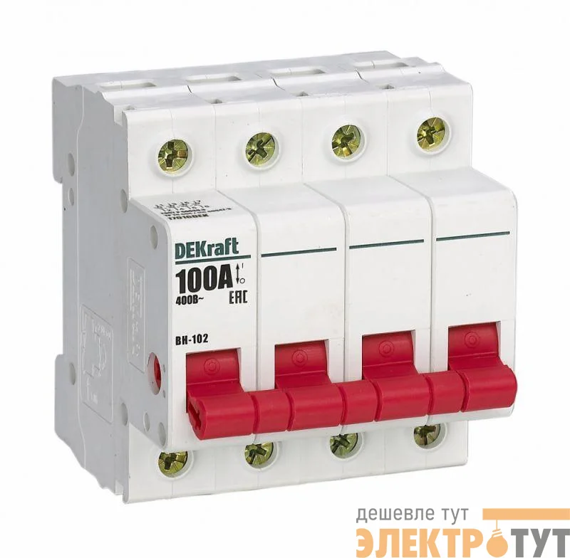 Выключатель-разъединитель 4п 100А ВН-102 DEKraft 17016DEK