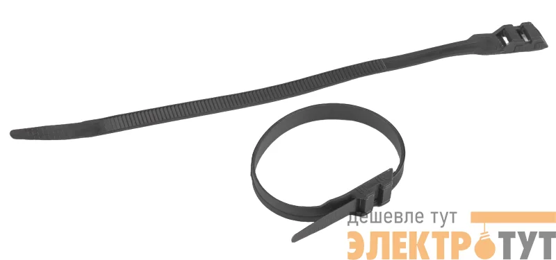 Хомут кабельный для СИП 9.0х180 с горизонт. замком NO-224-592 черн. (уп.100шт) Эра Б0066054