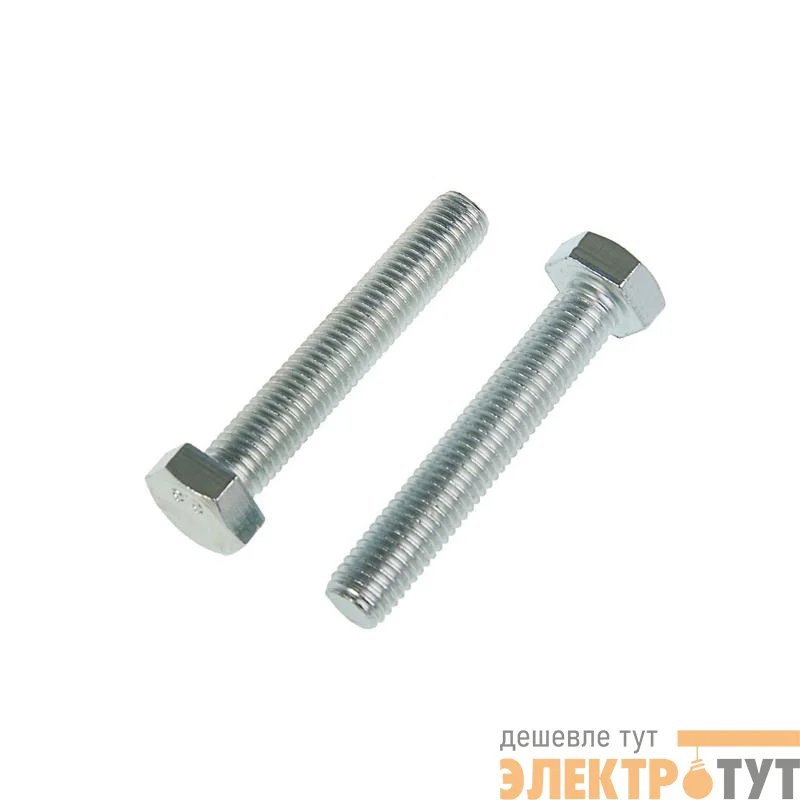 Болт М16х70 с шестигранной головкой цинк. DIN 933 (уп.12шт) класс прочности 8.8. коробка Tech-Krep 144919
