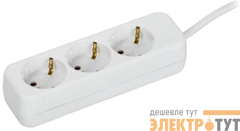 Удлинитель 3х3м 10А У03 ПВС 3х1 бел. UMA IEK UM-YP10-10-03-03-Z-K01