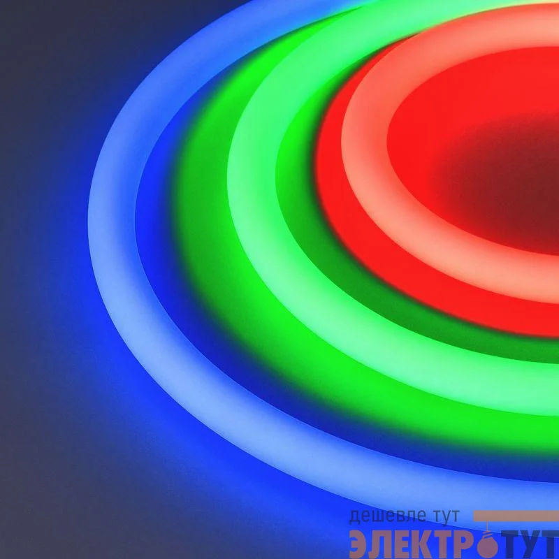 Лента светодиодная MOONLIGHT-TOP-G280-D18mm 24V RGB 360deg 13Вт/м IP65 3838 wire x1 прямой вывод кабеля герметичная (уп.5м) Arlight 038762