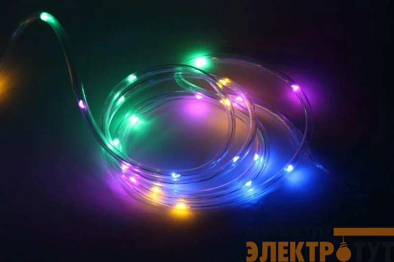 Дюралайт садовый на солнечной батарее мультиколор 5м ERANN24-12 ЭРА Б0044221