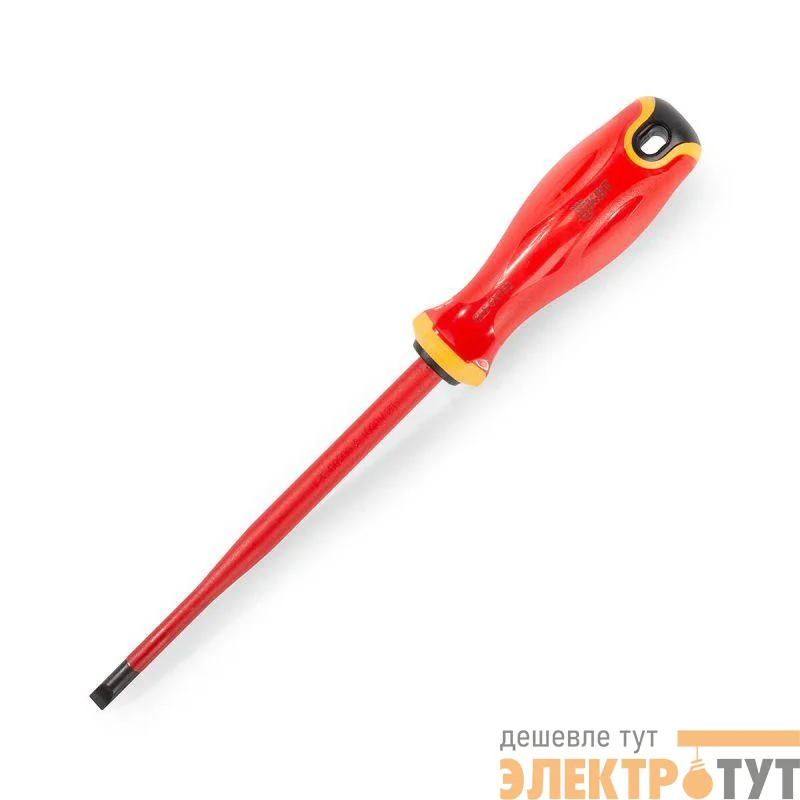 Отвертка диэлектрическая шлицевая 6.5х150 СЛИМ КВТ 103005