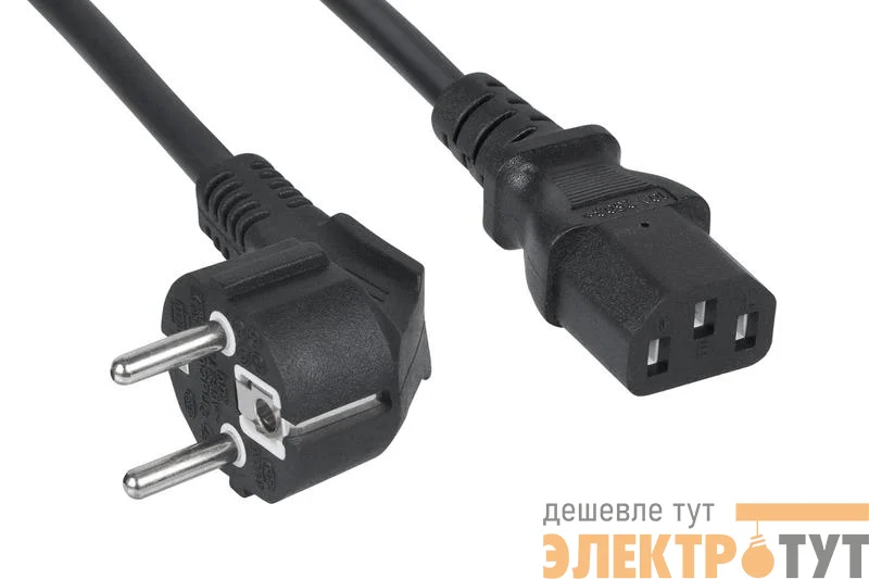 Кабель питания компьютера (Schuko+C13) (3х1.0) PC-186-VDE-1.0-5M 5м Cabeus 11012c