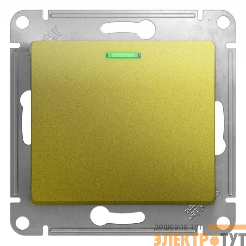 Механизм выключателя 1-кл. СП Glossa 10А IP20 (сх. 1а) 10AX с подсветкой фисташк. SchE GSL001013