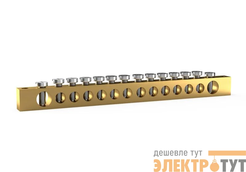 Шина PEN "земля-ноль" 6х9мм 14 отвер. латунь TOKOV ELECTRIC TKE-BSB-69-14-N/PEN