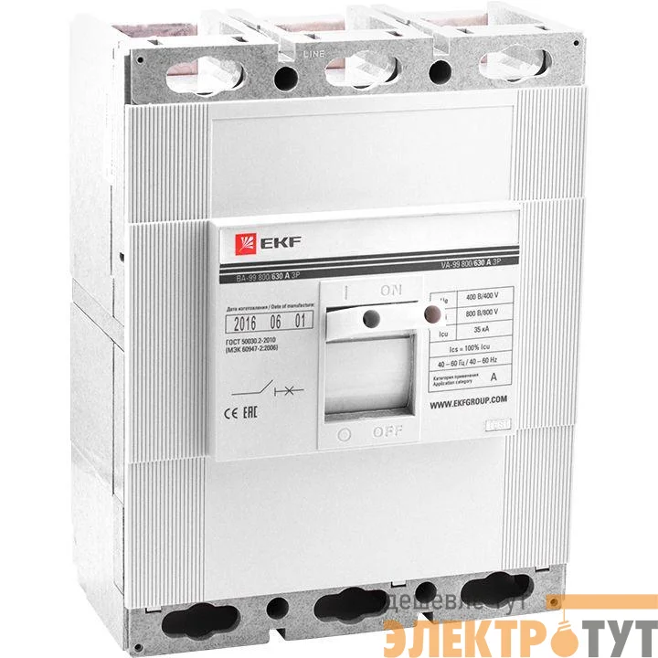 Выключатель авт. 3п ВА-99 800/630А EKF mccb99-800-630