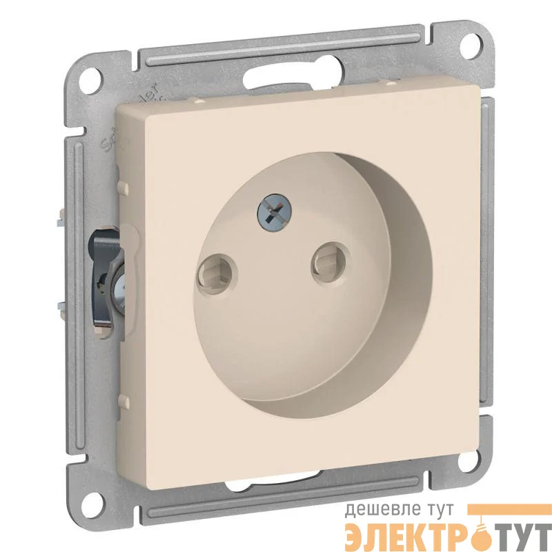 Механизм розетки 1-м СП ATLAS DESIGN без заземл. защ. шторки 16А беж. SchE ATN000249