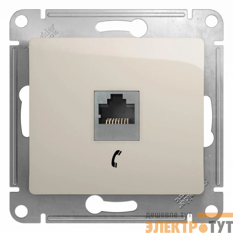 Механизм розетки телеф. 1-м Glossa RJ11 молочн. SchE GSL000981T