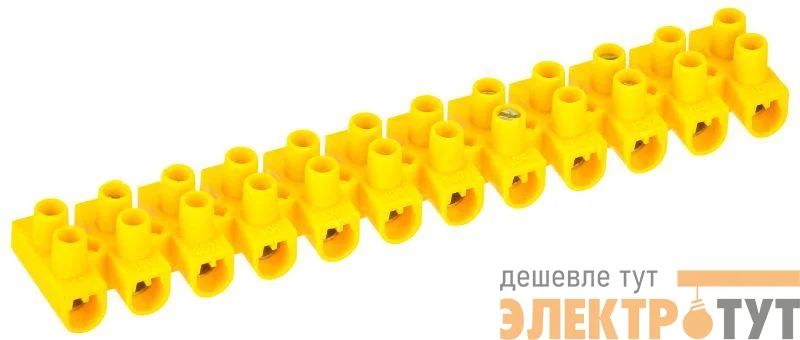 Колодка клеммная полистирол ЗВИ-10 н/г 2.5-6кв.мм желт. (блист.2шт) IEK UZV7-010-06-2