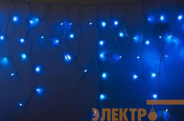 Гирлянда Айсикл "ПЛЕЙ ЛАЙТ" 0.6х4.8м 176LED 11Вт 230В IP44 син.; бел. провод NEON-NIGHT 255-136