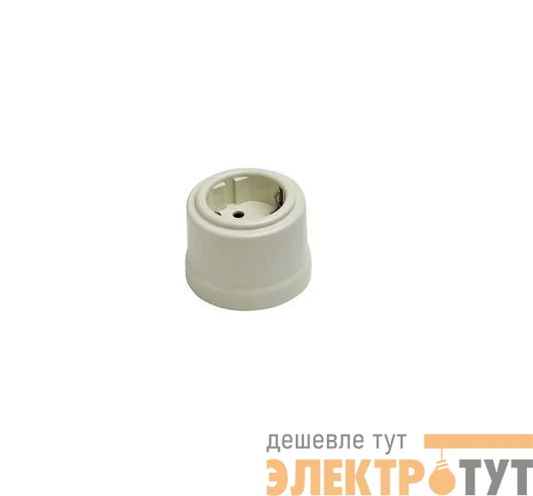Розетка 1-м ОП Лизетта 16А IP20 ретро с заземл. ABS-пластик сл. кость Bironi B1-101-211