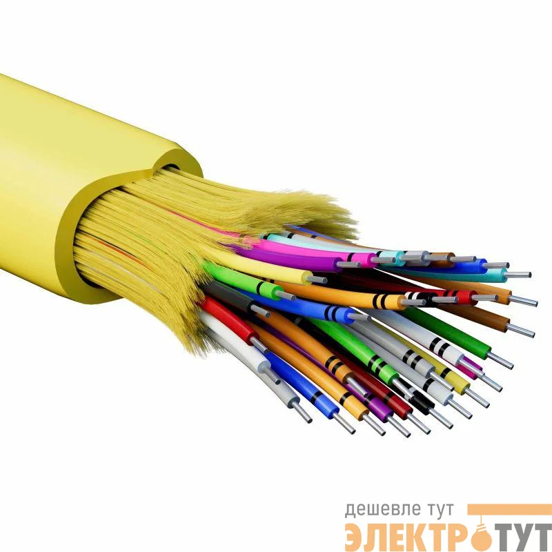 Кабель волоконно-оптический распределительный арамидные упрочняющие нити для внутренней прокладки нг(А)-HF 32 ОВ категорияOS2(G.652.D) плотный буфер 0.4кН барабан 500м DKC RNDT9C32YL01-E