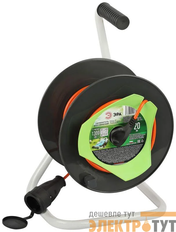 Удлинитель на катушке 1х20м с заземл. RP-1e-3х0.75-20m ПВС 3х0.75 Эра Б0059773