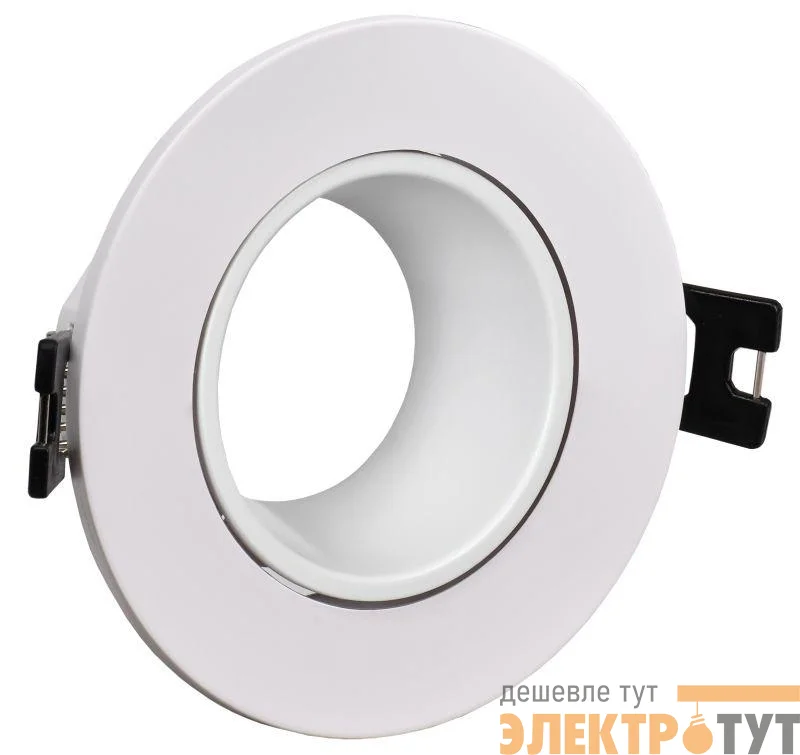 Светильник 4104 встраиваемый MR16 круг пласт. бел. IEK LT-UVB0-4104-GU05-1-K01