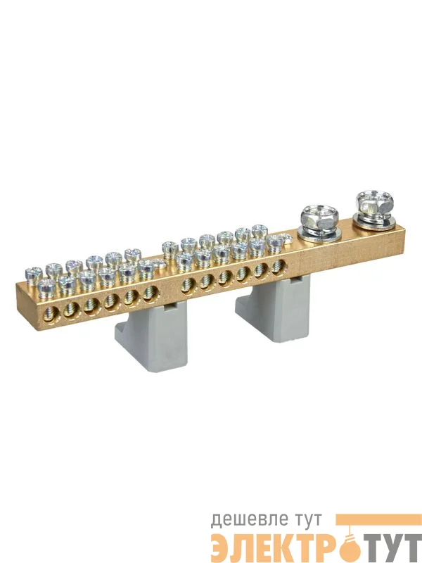 Шина нулевая N на двух угловых изоляторах 200А ШНИ-10х18-24-L2-С IEK YNN30-24-C2-K03