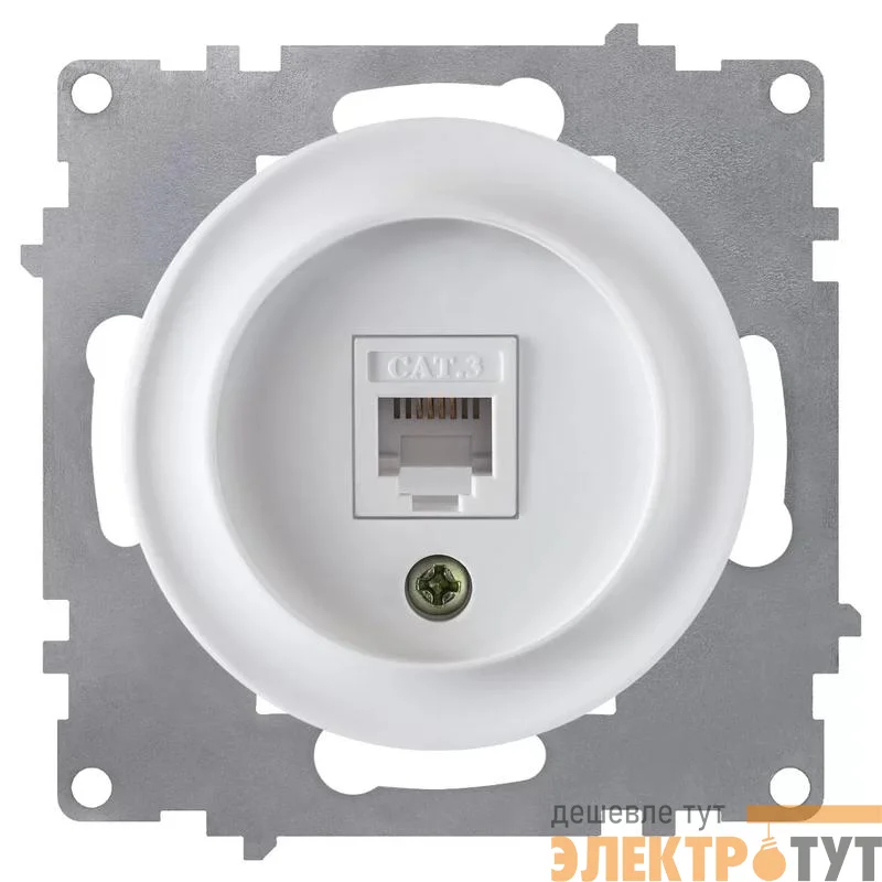 Розетка телефонная 1-м СП Florence RJ11 механизм бел. (1E20601300) OneKeyElectro 2172769