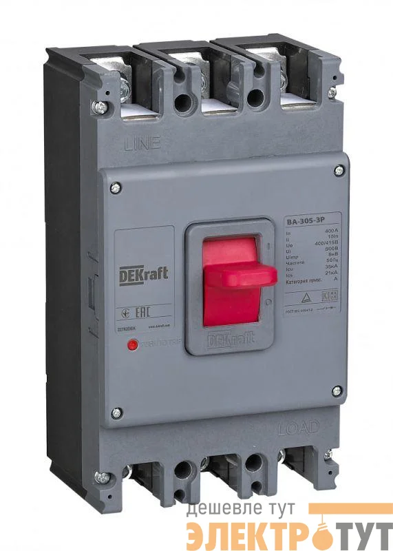 Выключатель автоматический для защиты двигателя 3п 200А 50кА ВА-305 DEKraft 22817DEK