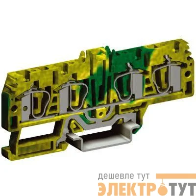 Клемма пруж. HTE.4/2+2 4кв.мм для заземл. желт./зел. DKC ZHT270