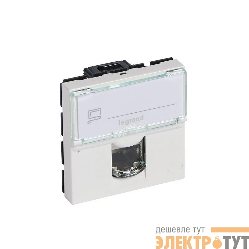 Розетка компьютерная СП 2мод. Mosaic RJ45 кат.5E UTP механизм бел. Leg 076554