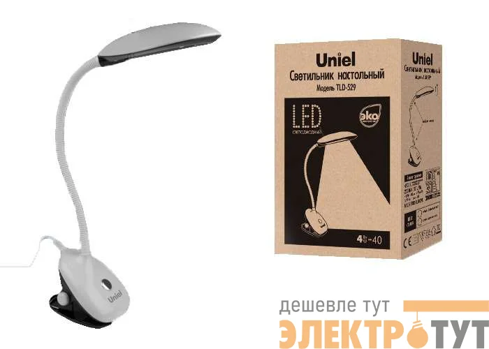Светильник светодиодный TLD-529 Black-White/400лм/4500К бел./черн. Uniel UL-00000803
