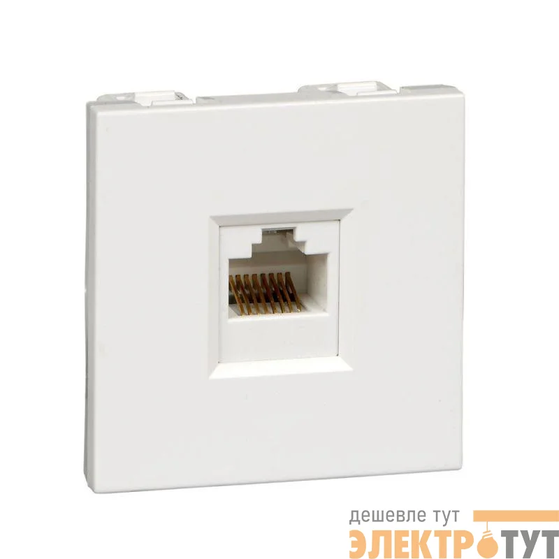 Розетка компьютерная 1-м W45 XRJ45 CAT.5E 45х22.5 R9010 бел. SchE RIN-145K5E-BE