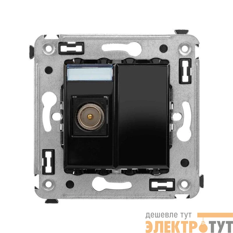 Розетка телевизионная одиночная TV СП Avanti "Черный квадрат" DKC 4402503