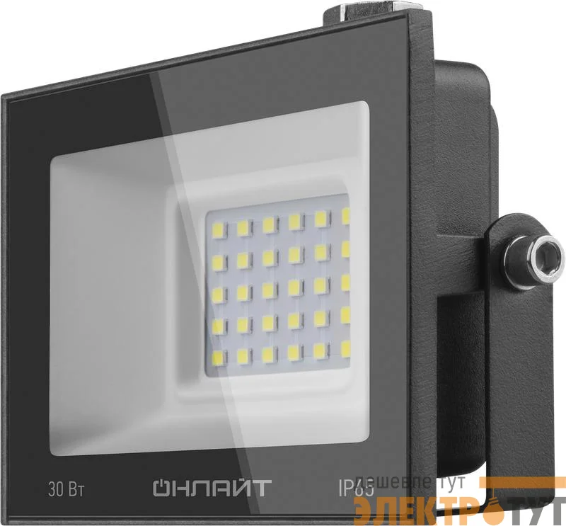 Прожектор светодиодный 71 658 OFL-30-6K-BL-IP65-LED 30Вт 6000К IP65 2400лм черн. ОНЛАЙТ 71658