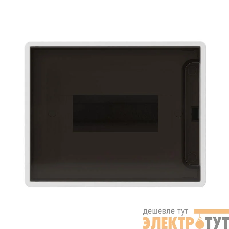 Щиток 8 мод. настенный FRAME с тонированной дверцей с 2 шинами PEN на 6 и 8 отв. бел. DKC F08W1WD