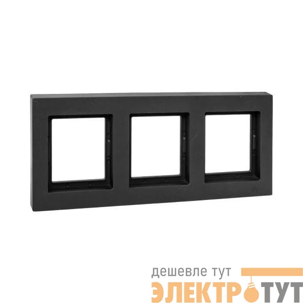Рамка 3-м Эпика IP44 пластик черн. EKF UP1-FPB-03-44