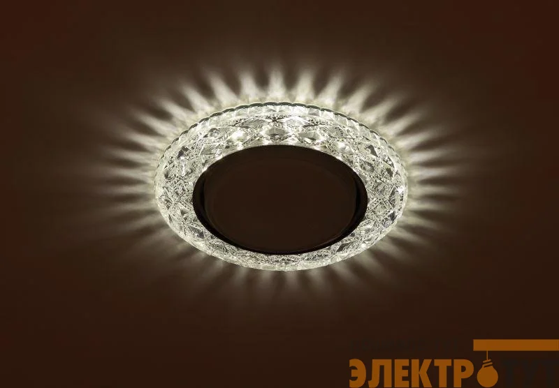 Светильник DK LD24 SL/WH декор cо светодиодной подсветкой Gx53 прозр. ЭРА Б0029631