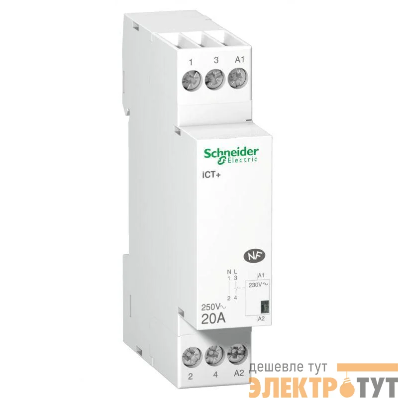 Контактор модульный Acti9 iCT+ 1P+N 20A SchE A9C15030