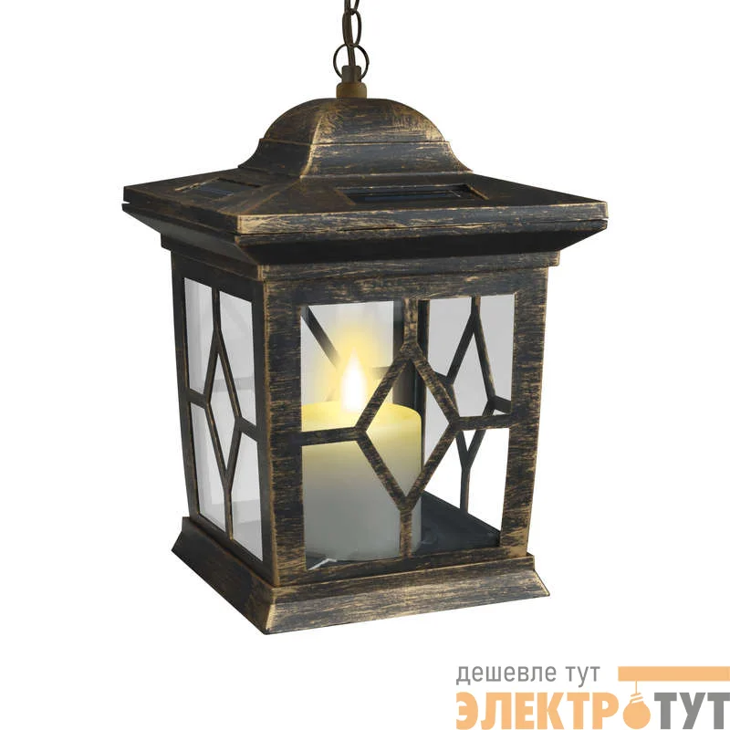 Светильник садовый USL-S-180/PT220 на солнечной батарее Bronze lantern Special упак. Коробка Uniel 10227