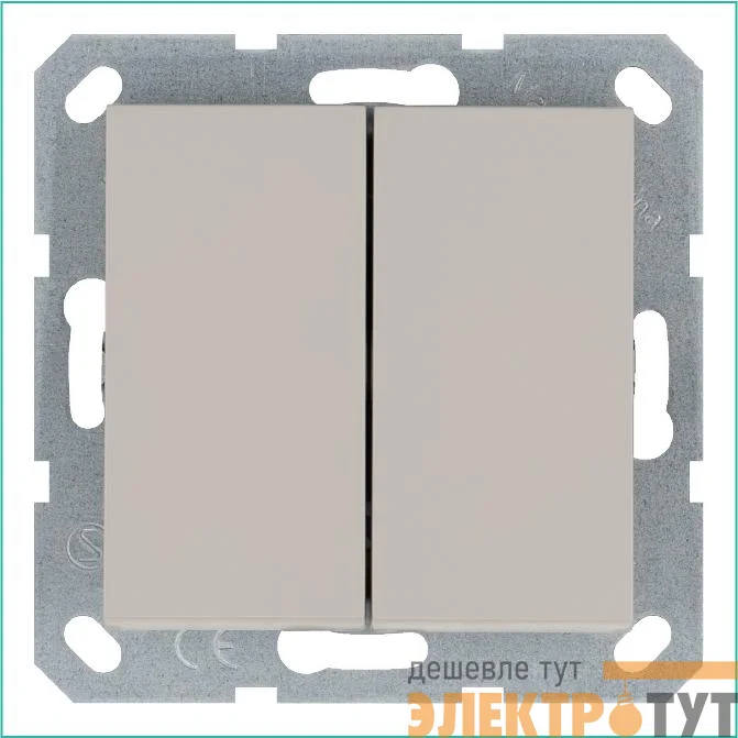Переключатель проходной 2-кл. 10А IP20 механизм тауп Jasmart G3022T