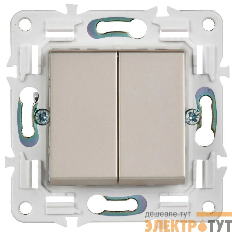 Выключатель перекрестный 2-кл. SKANDY 10А SK-V06Sh шампань IEK SK-V23-0-10-K37