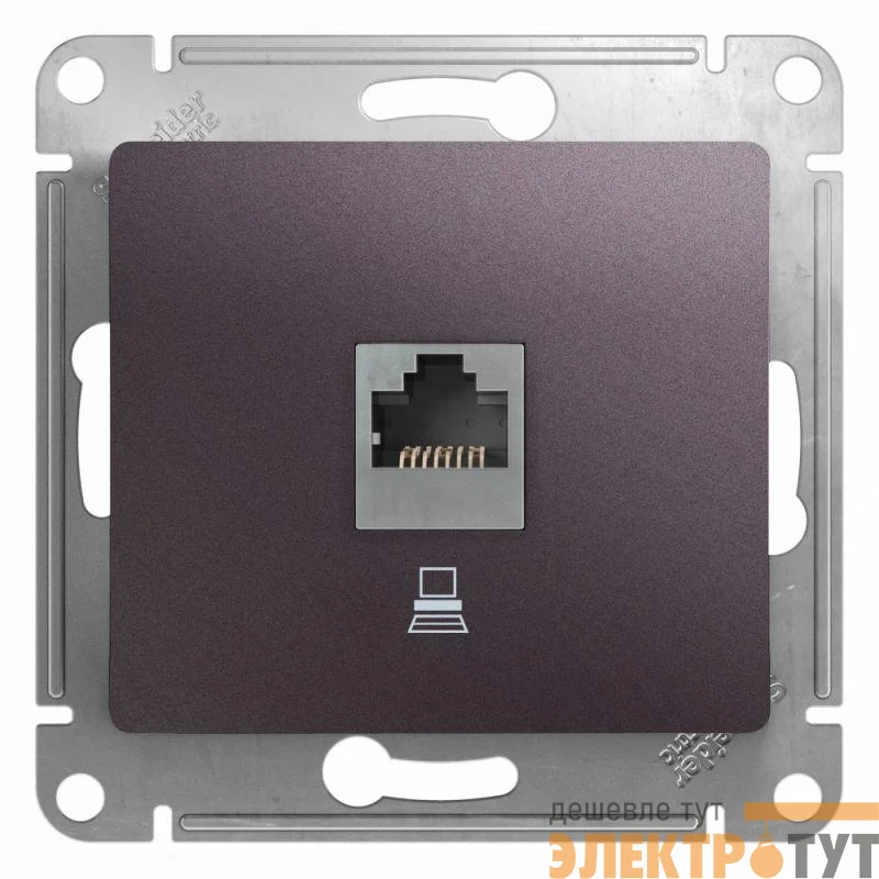 Механизм розетки комп. 1-м Glossa RJ45 кат.5е сиренев. туман SchE GSL001481K
