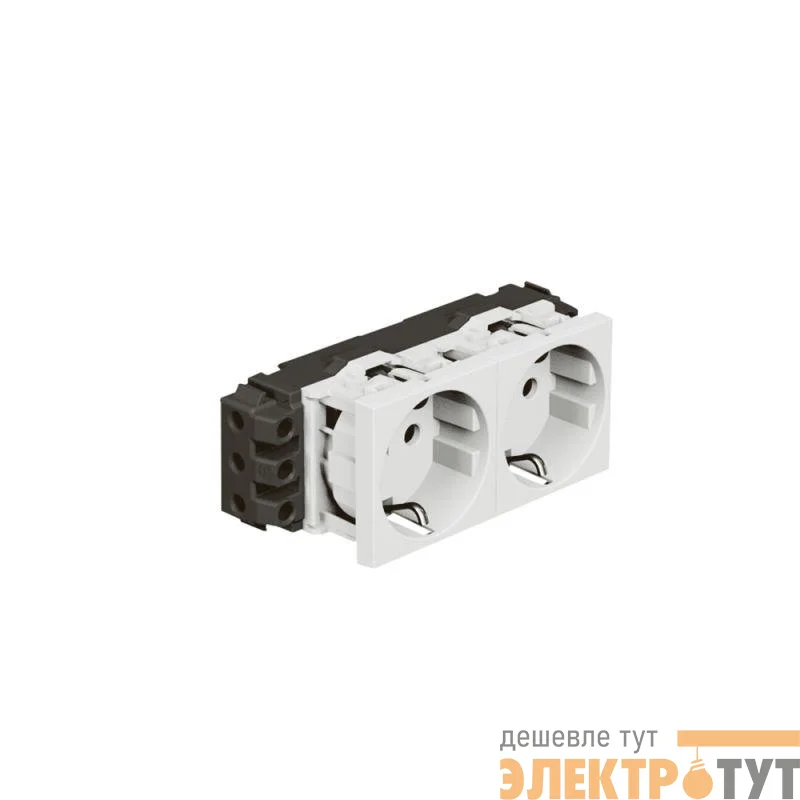 Механизм розетки 2-м СП Mosaic New 4мод. защ. шторки бел. Leg 077602