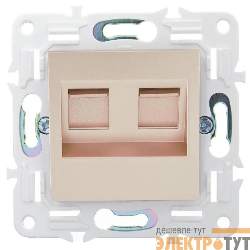 Розетка компьютерная двойн. RJ45 кат.5E SKANDY SK-K03Sa песочн. IEK SK-K20-1-K98