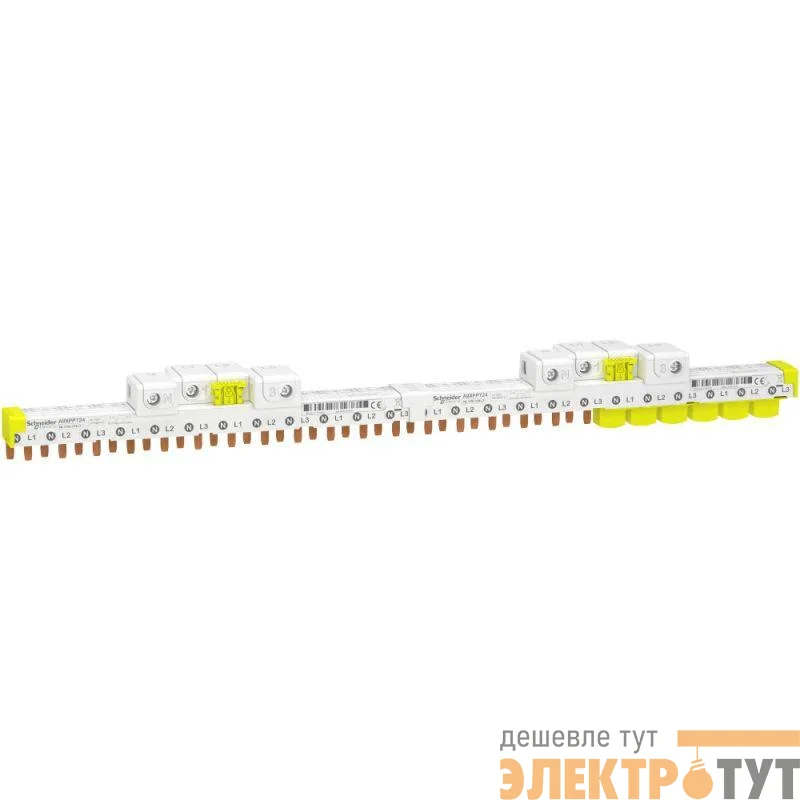 Шинка гребенчатая Acti9 3(P+N) (NL1NL2NL3…(шаг 9мм)) для iDPN iCV40 iDIFK 63А 24мод. с ввод. SchE A9XPP724