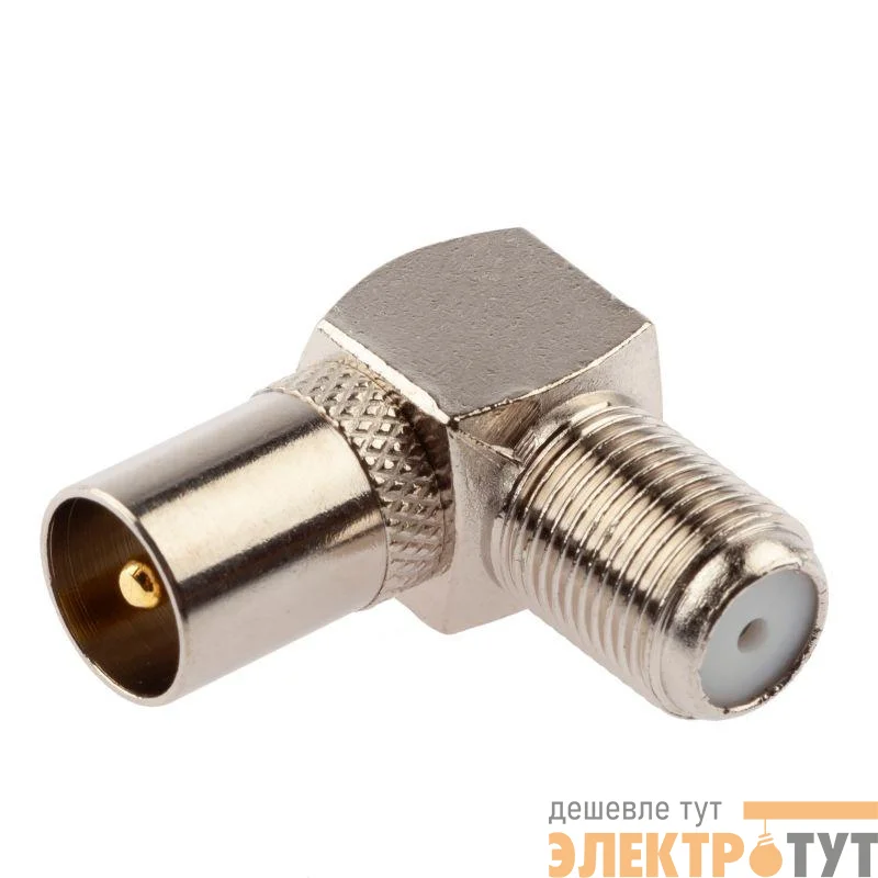 Переходник Simple RS-A04-1 гнездо F-штекер TV угловой 1 шт ЭРА Б0048298