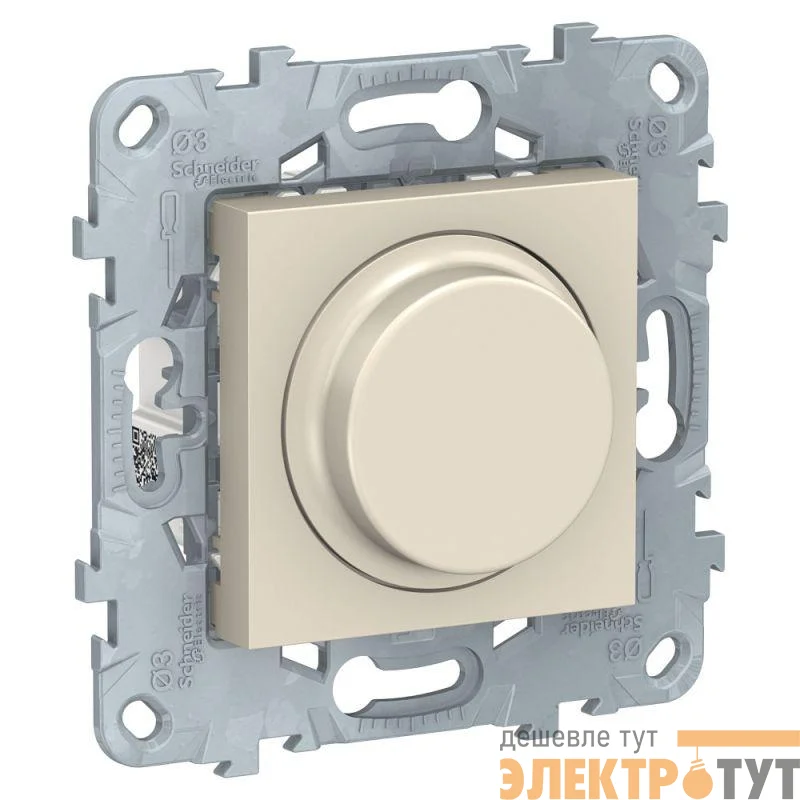 Светорегулятор UNICA NEW LED поворотно-нажимной универс. 5-200Вт беж. SchE NU551444