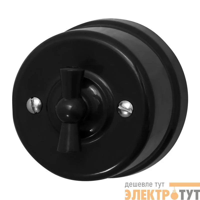 Выключатель 1-кл. пластик черн. Bironi B1-200-23