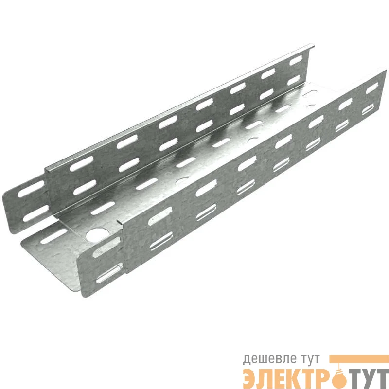Лоток листовой перфорированный 400х100 L3000 сталь 1мм LP100х400х1.0 "БЫСТРЫЙ МОНТАЖ" КМ LO3215