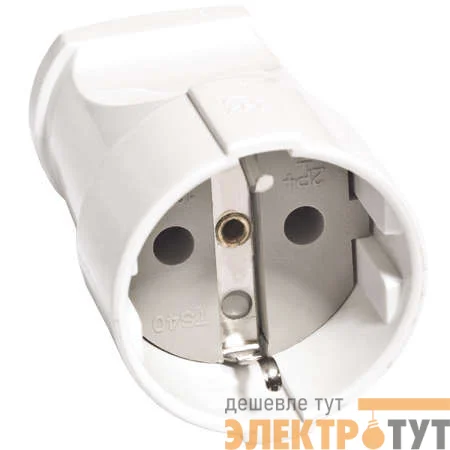 Розетка переносная 16А 250В с заземл. бел. (еврослот) UNIVersal А102
