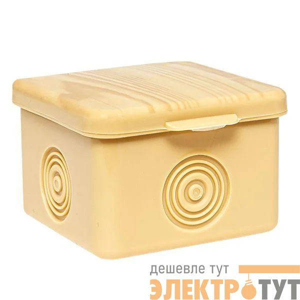 Коробка распаячная КМР-030-037 пылевлагозащ. 65х65х50 без мембранных вводов свет. дерево EKF plc-kmr-030-037-s