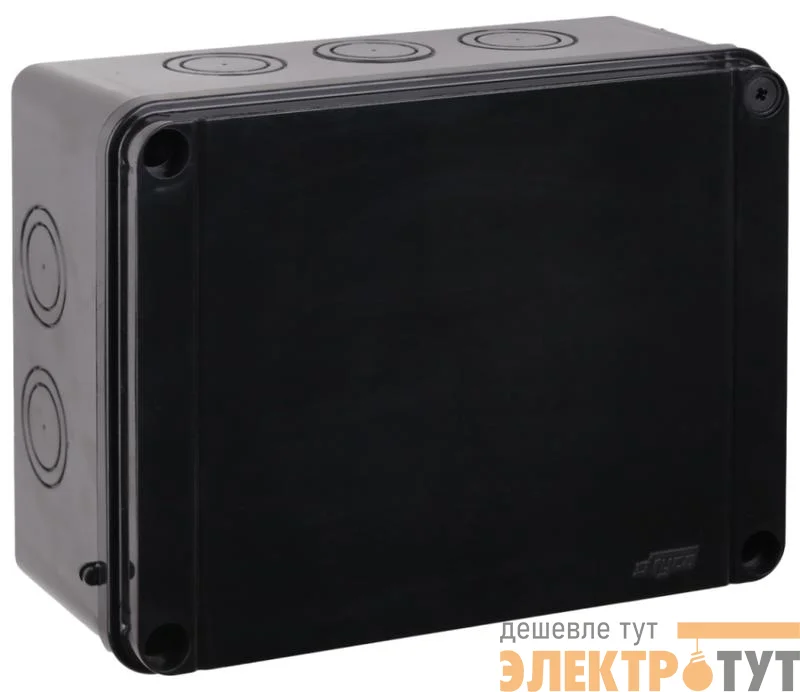 Коробка Тусо распаячная для ОП 300х220х120мм без гермовводов УХЛ1 IP67 черн. Ruvinil 67068Ч