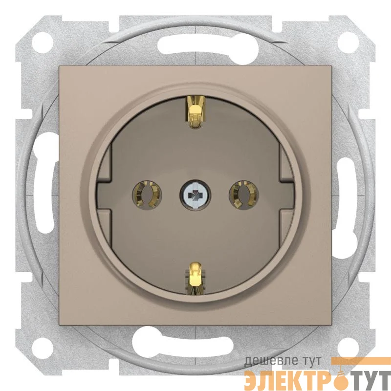 Механизм розетки 1-м СП Sedna 16А IP20 с заземл. быстрозажим. контакты без защ. шторок титан SchE SDN3001868