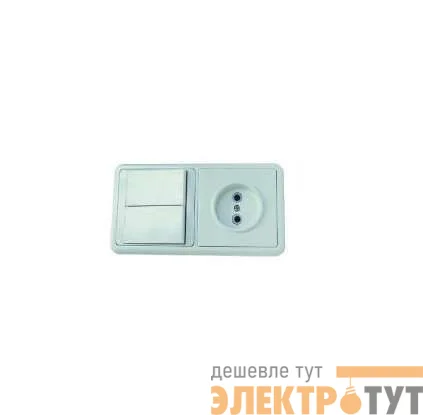 Блок БКВР-038 Бэлла (2-кл. выкл. + розетка) Кунцево 5827